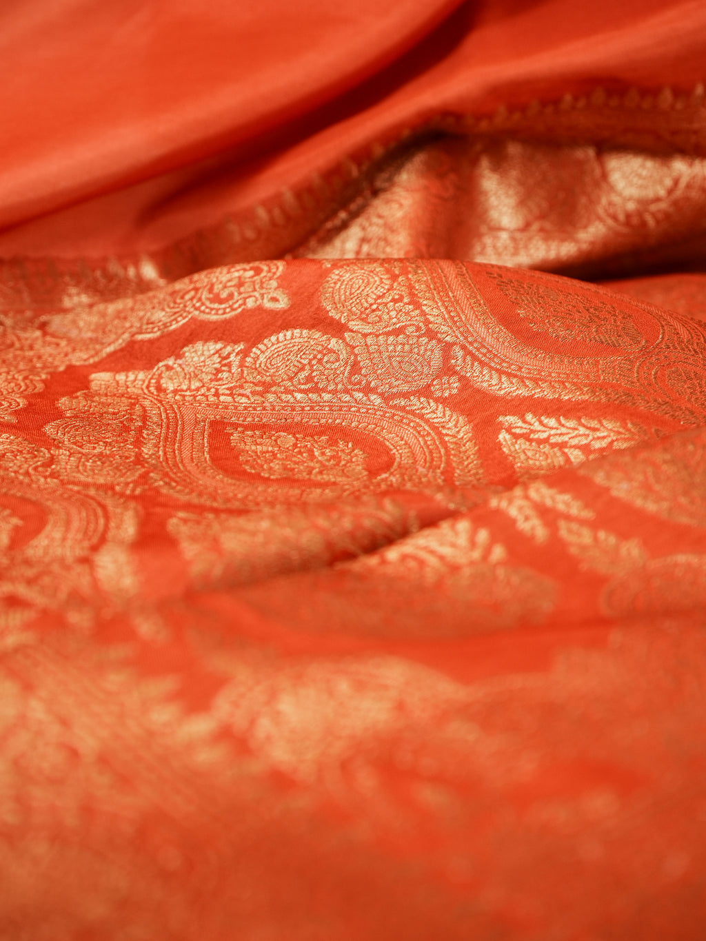 Rust Orange Saree