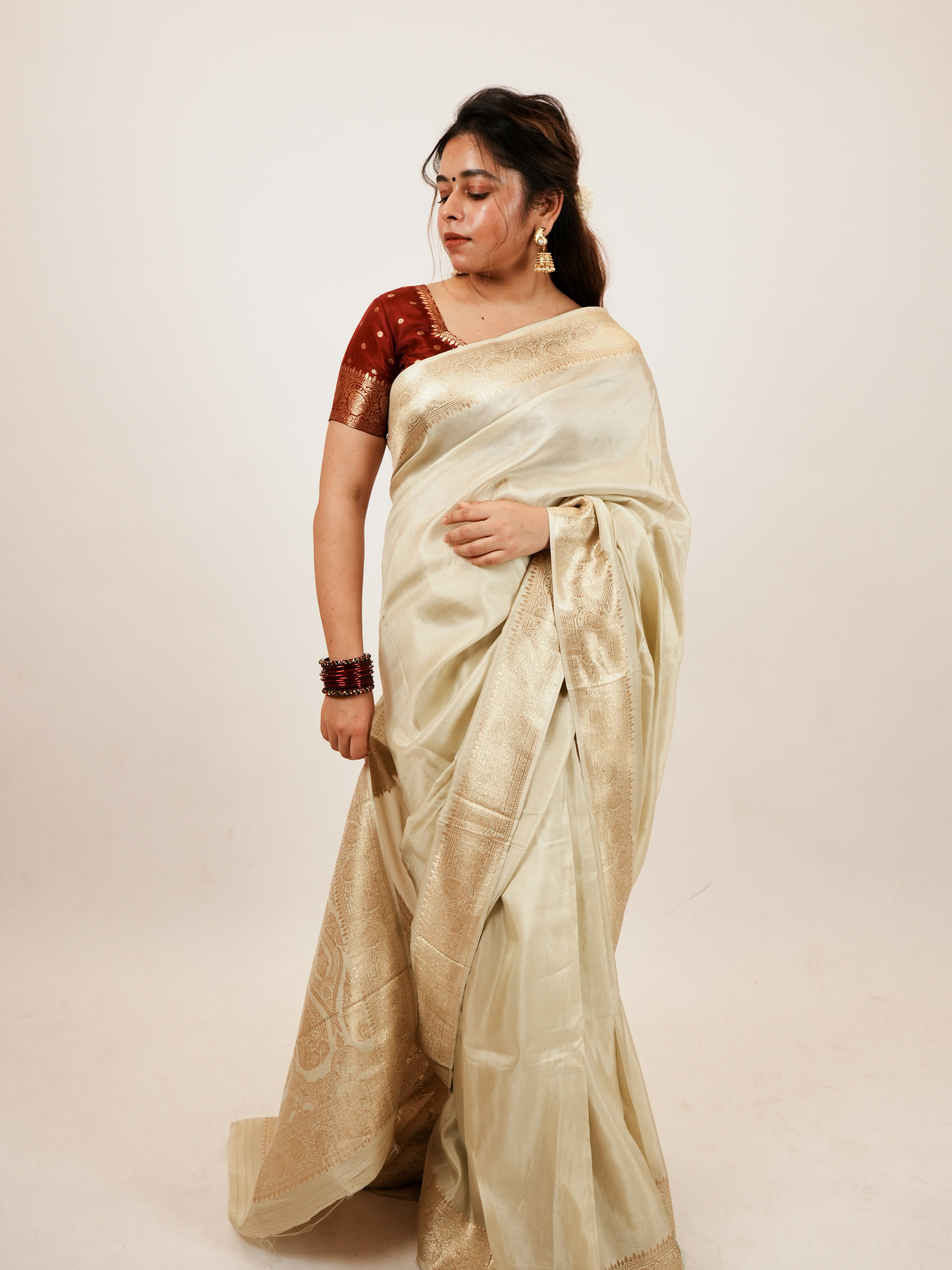 Gold Beige Saree