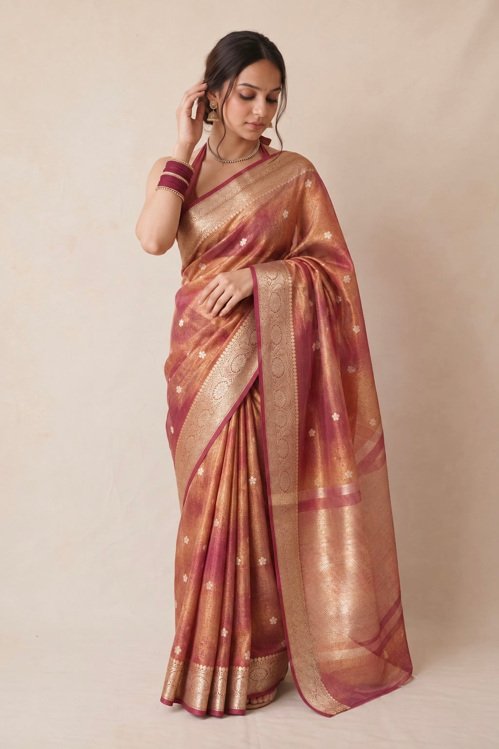 Golden Tissue Silk Banarasi Saree