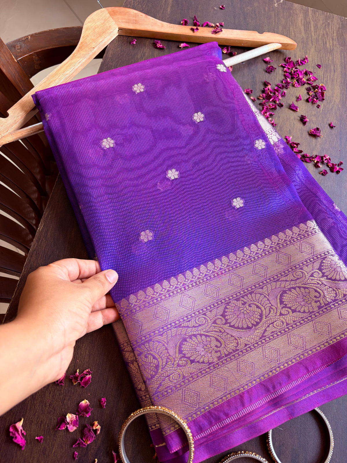 Purple Tissue Silk Banarasi Saree
